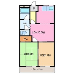 津新町駅 徒歩5分 2階の物件間取画像